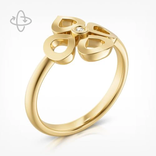 צילום תכשיטים 360 תלת מימד 3D ממוחשב - טבעת זהב עם יהלום של PADANI